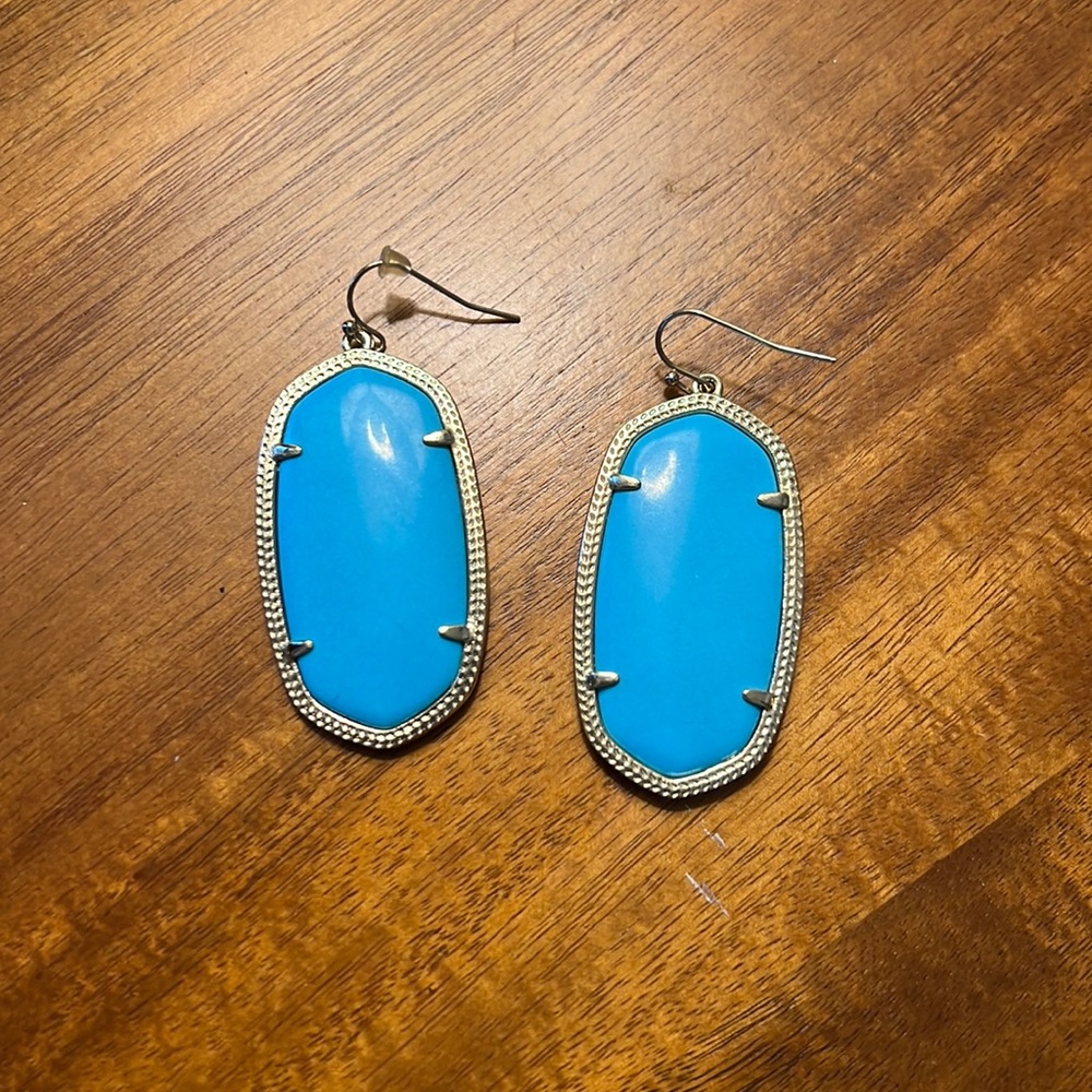 Turquoise blue large Kendra Scott earrings